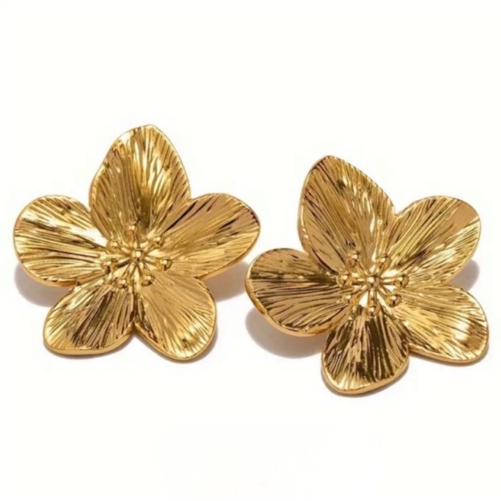 New Anthropologie Gold Flower Post Earrings 1081 Nwot 30$